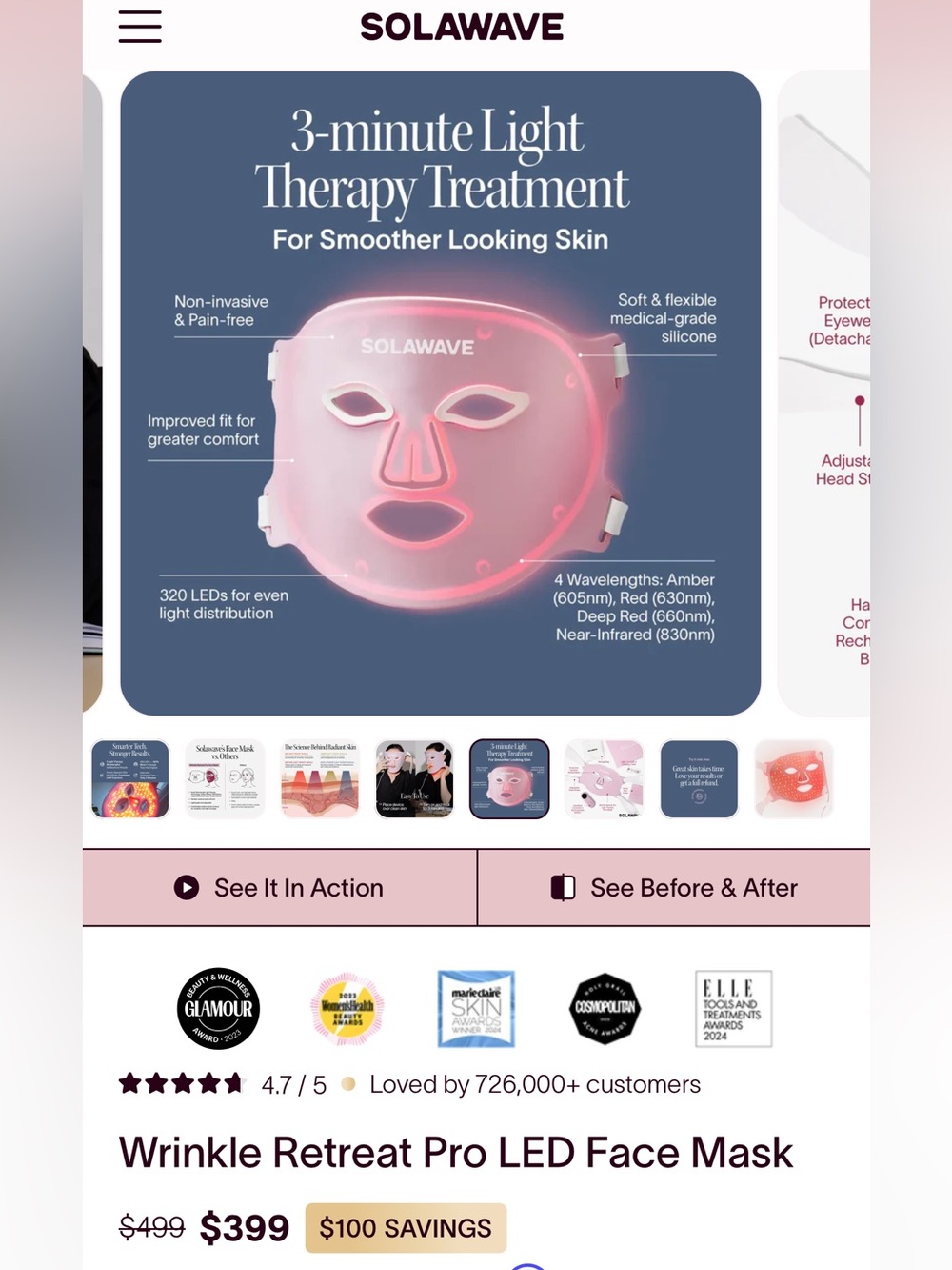 Solawave Light Therapy Mask - Picture 8 of 13